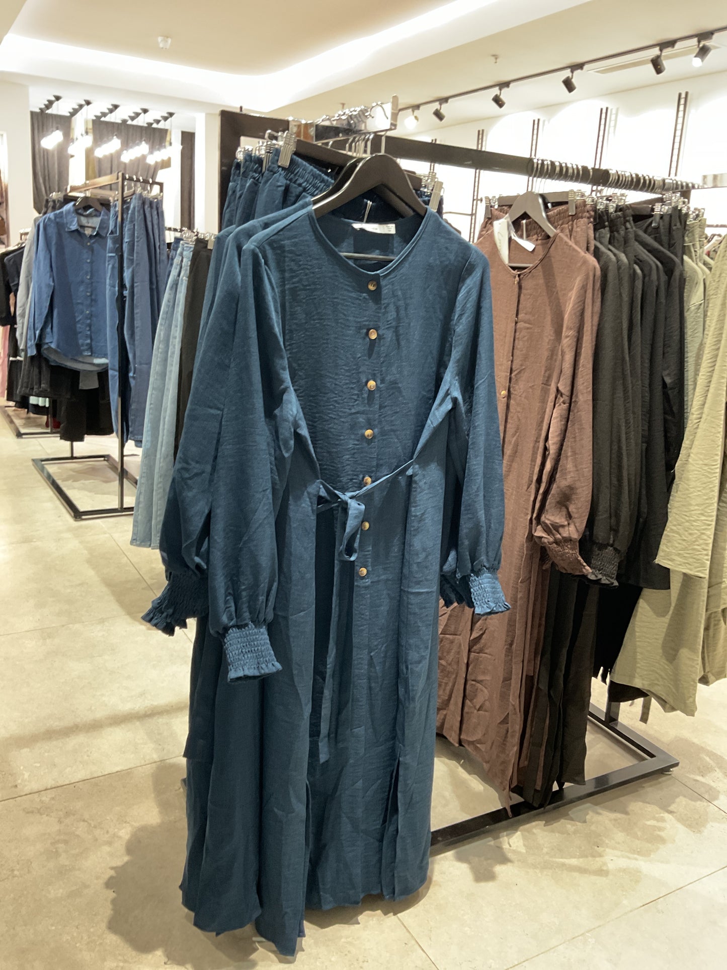 modest co-ord set ( long button-down top & pants )