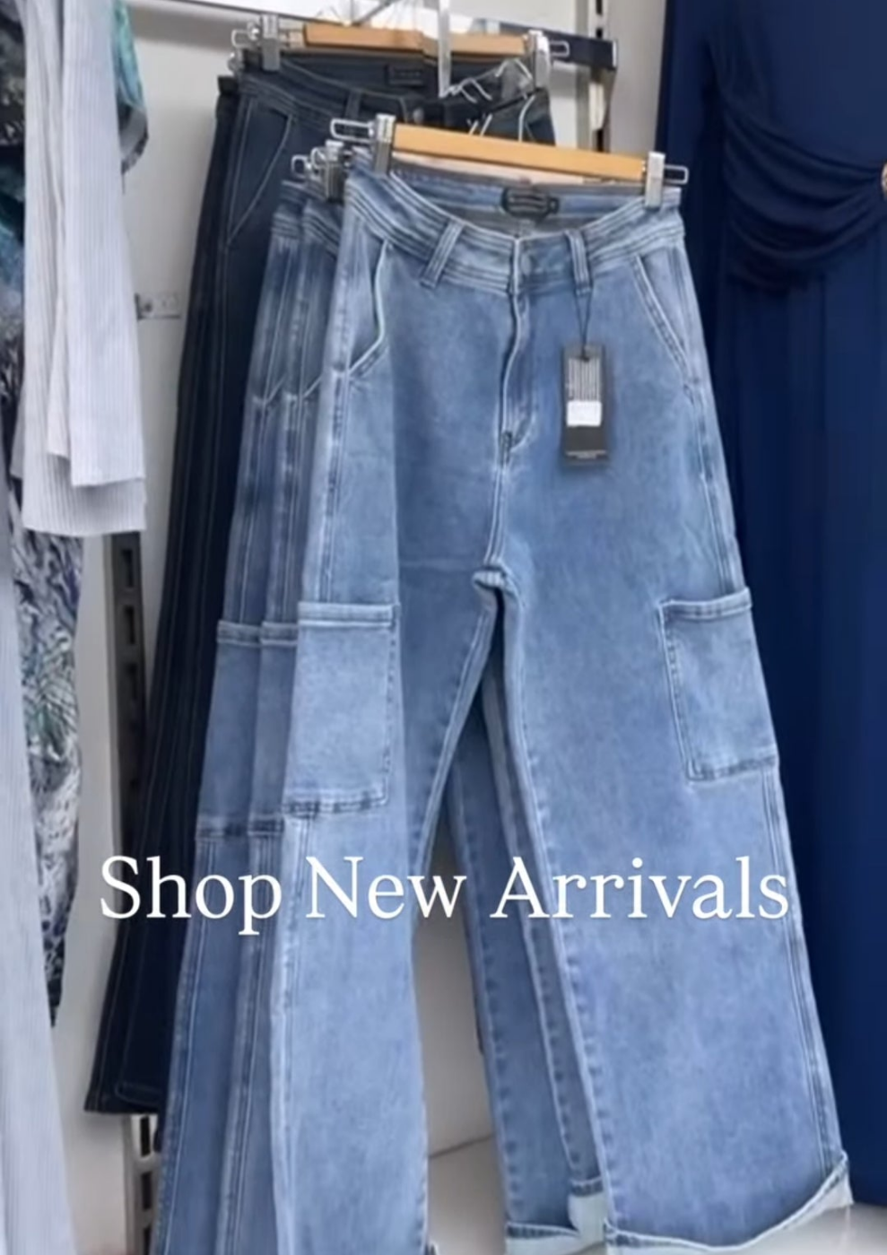 Denim wide leg jeans