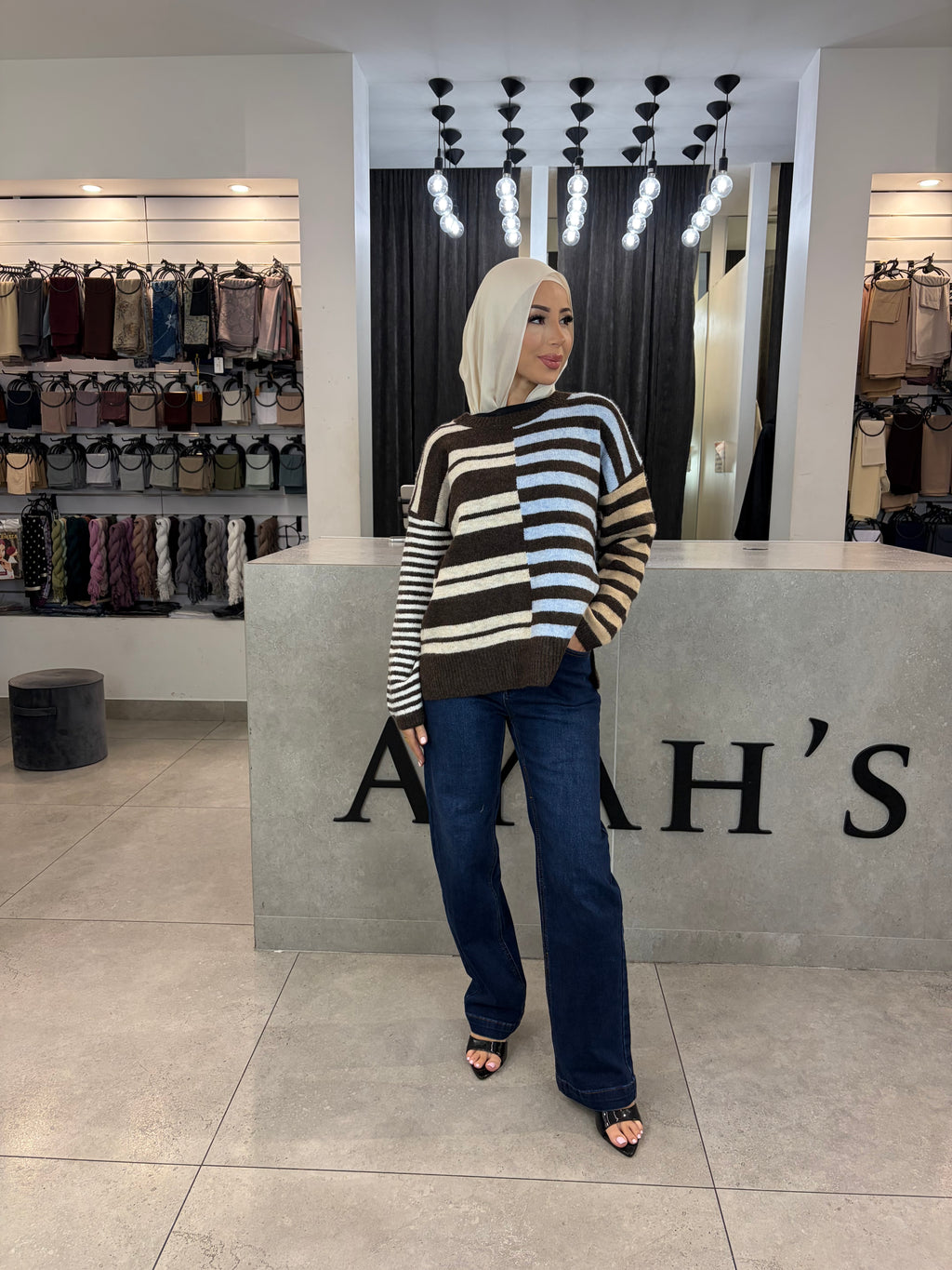 Stripe knit jumper