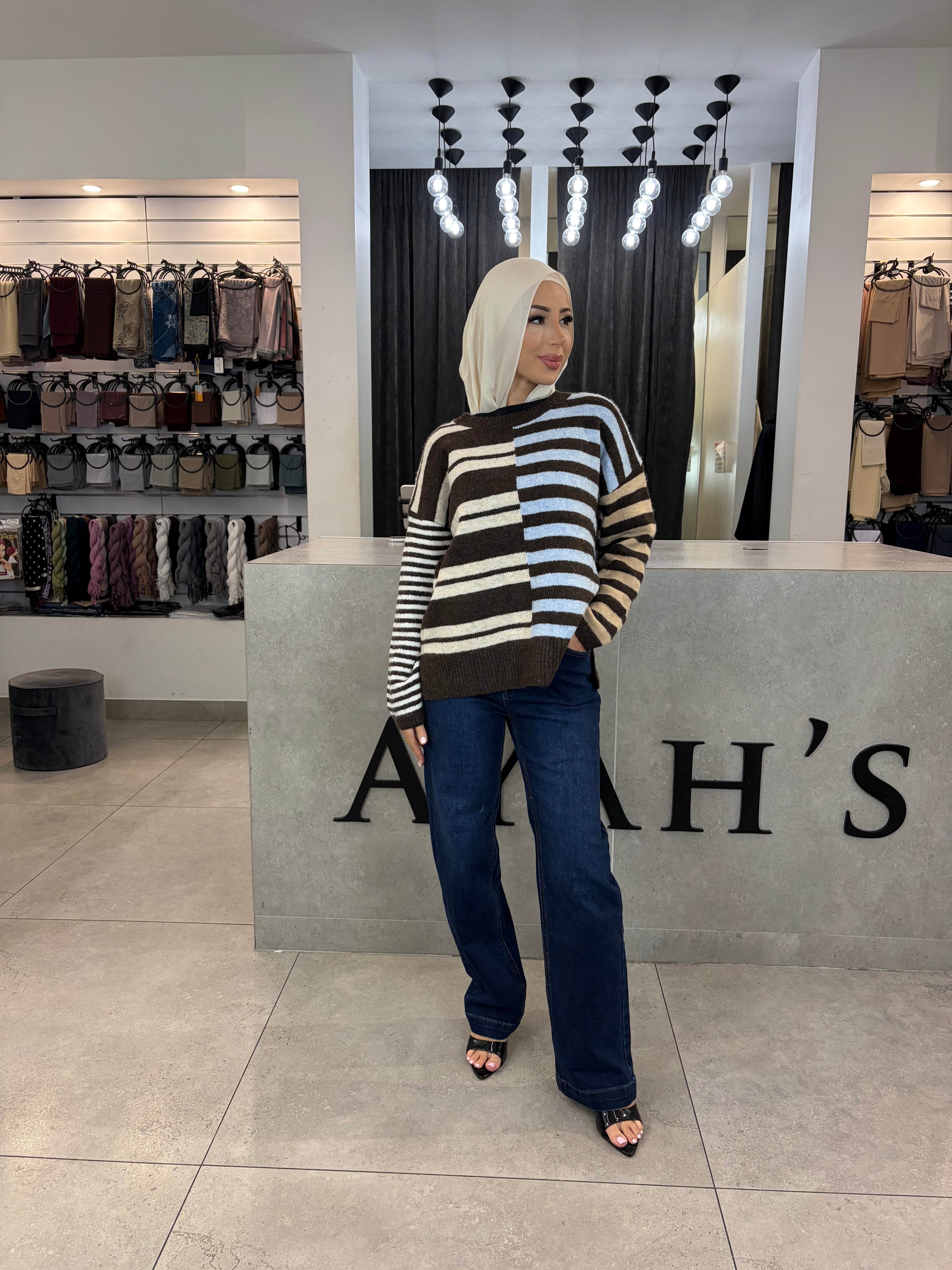 Stripe knit jumper