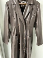 Leather long jacket