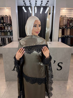 Satin Lace Skirt Set