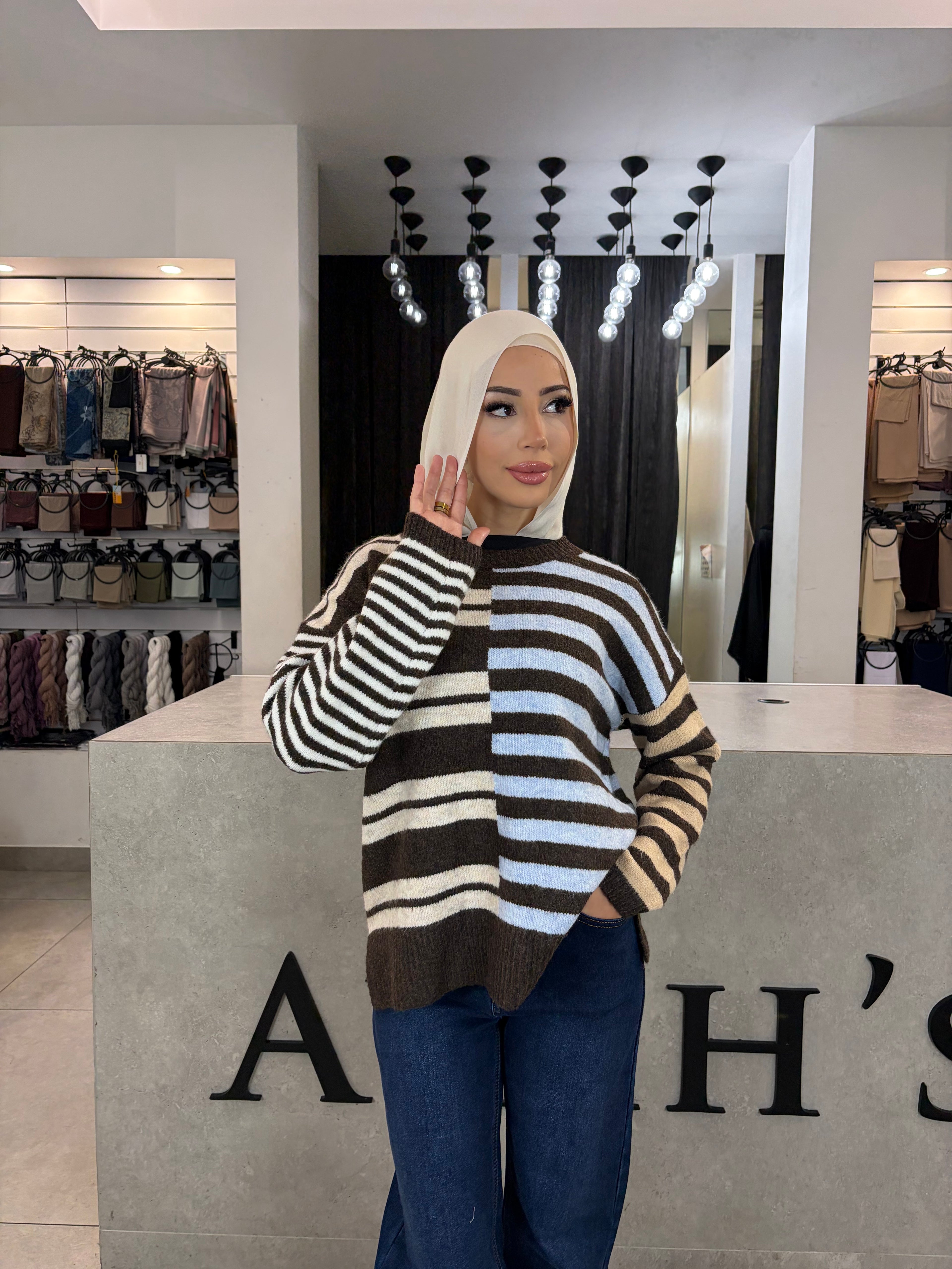 Stripe knit jumper