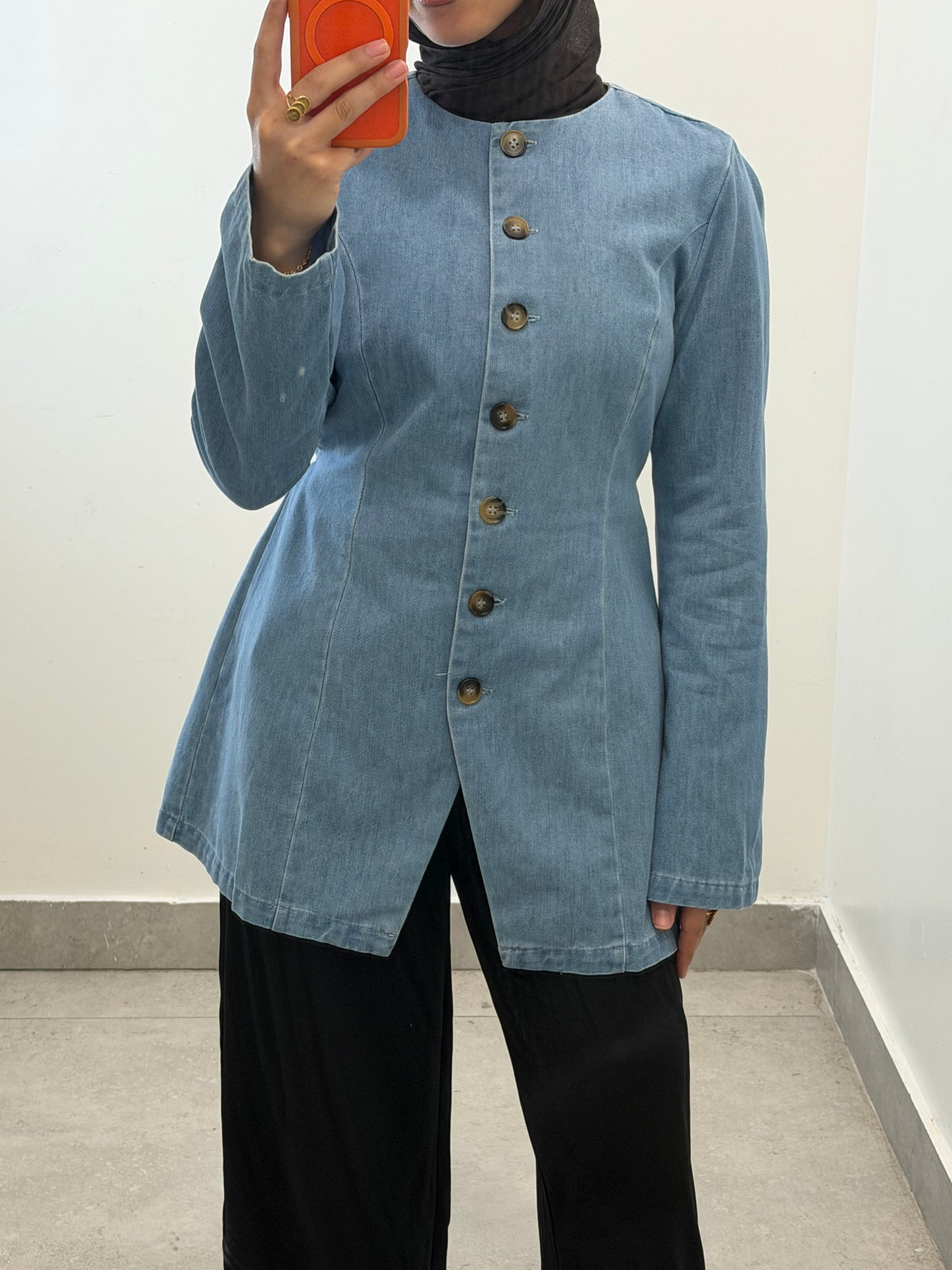 Button Denim Top