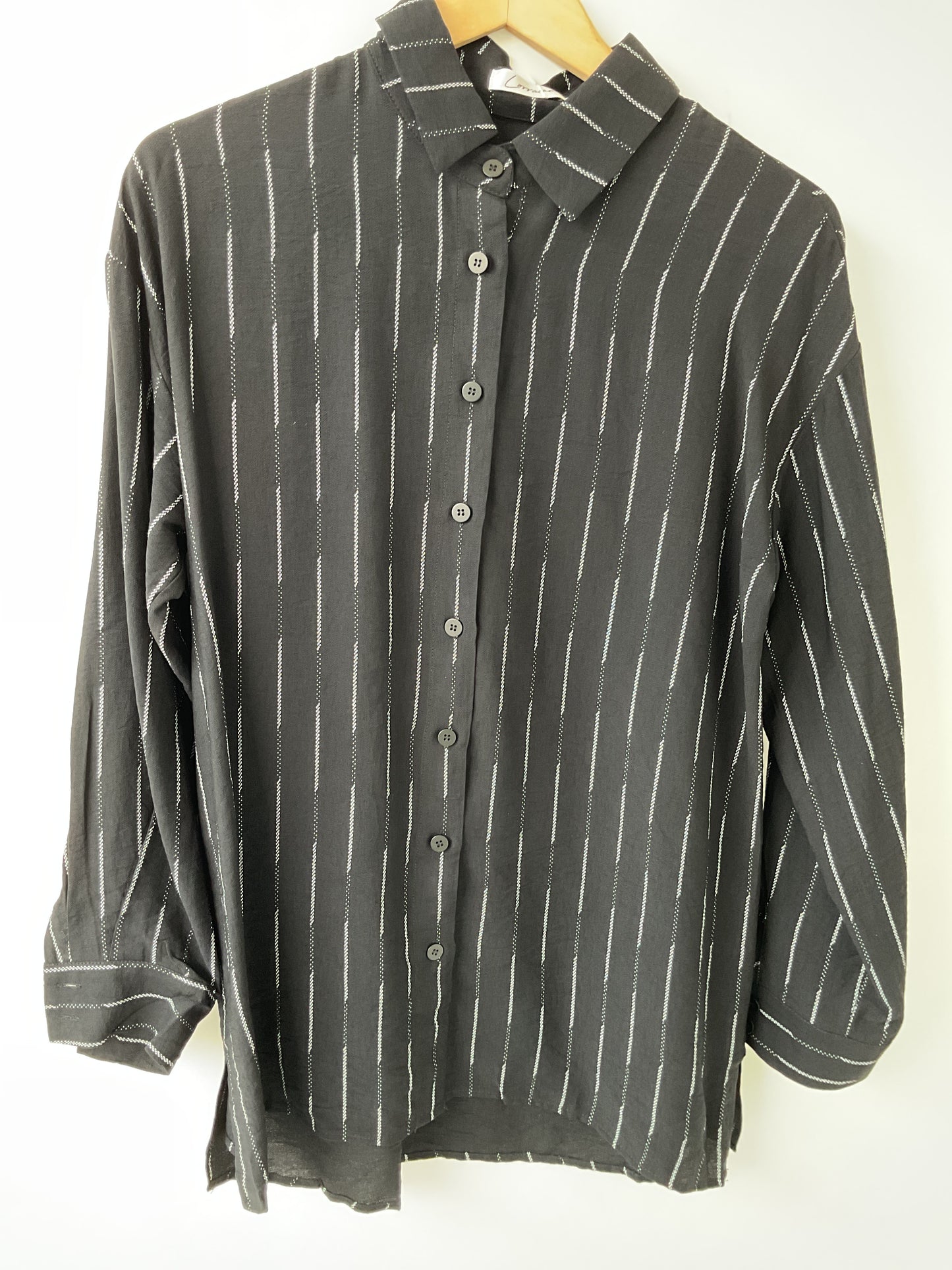 Linen stripe shirt set