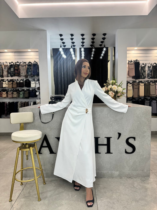 Liyana White Collar Dress