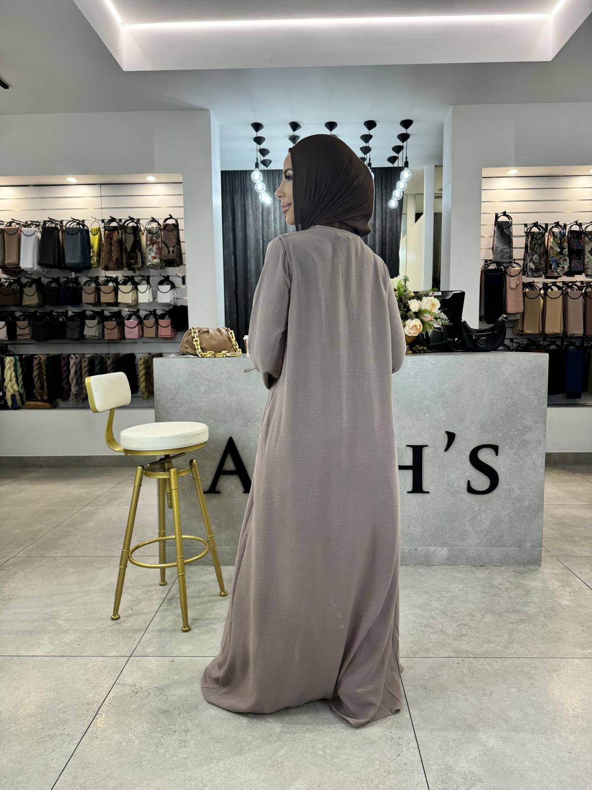 Sue abaya set with tie sleeves