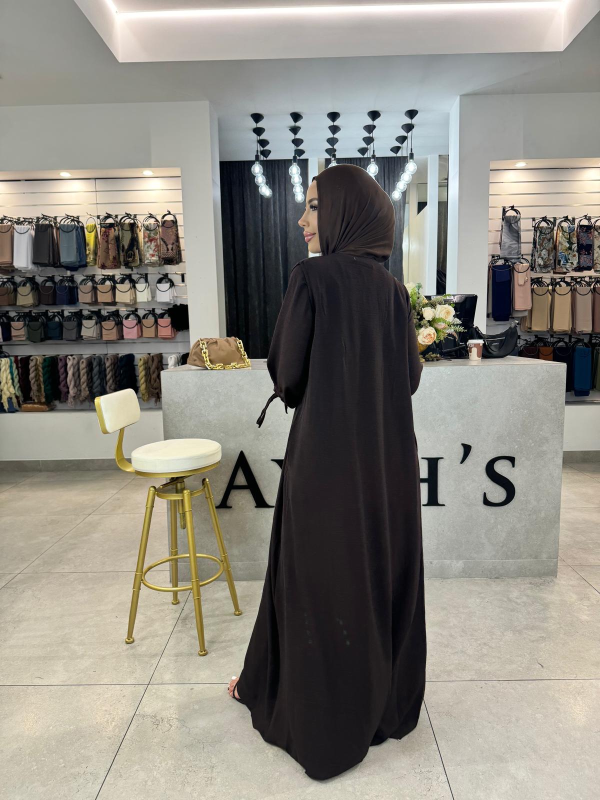 Sue abaya set with tie sleeves