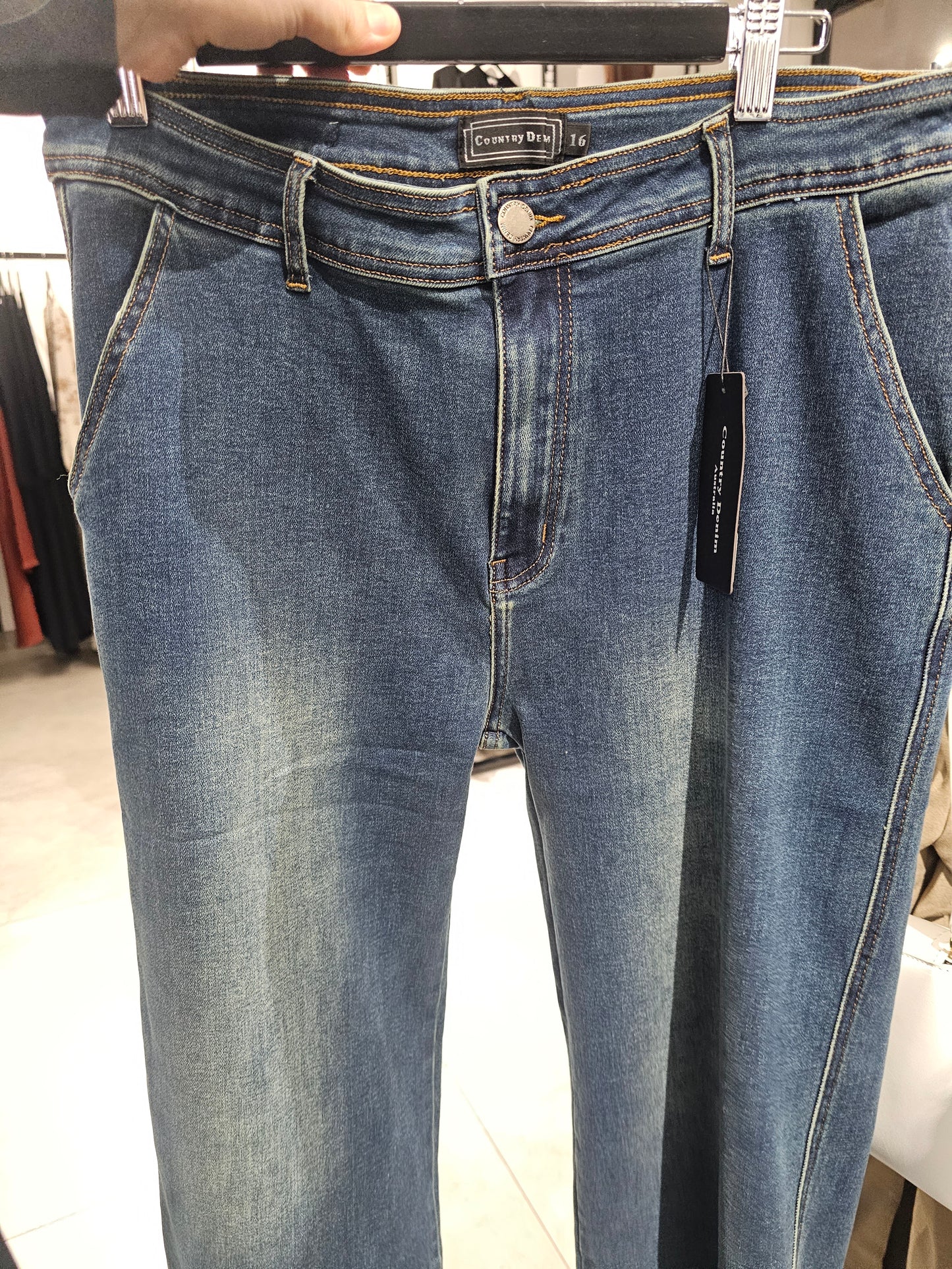 Washed out denim jeans