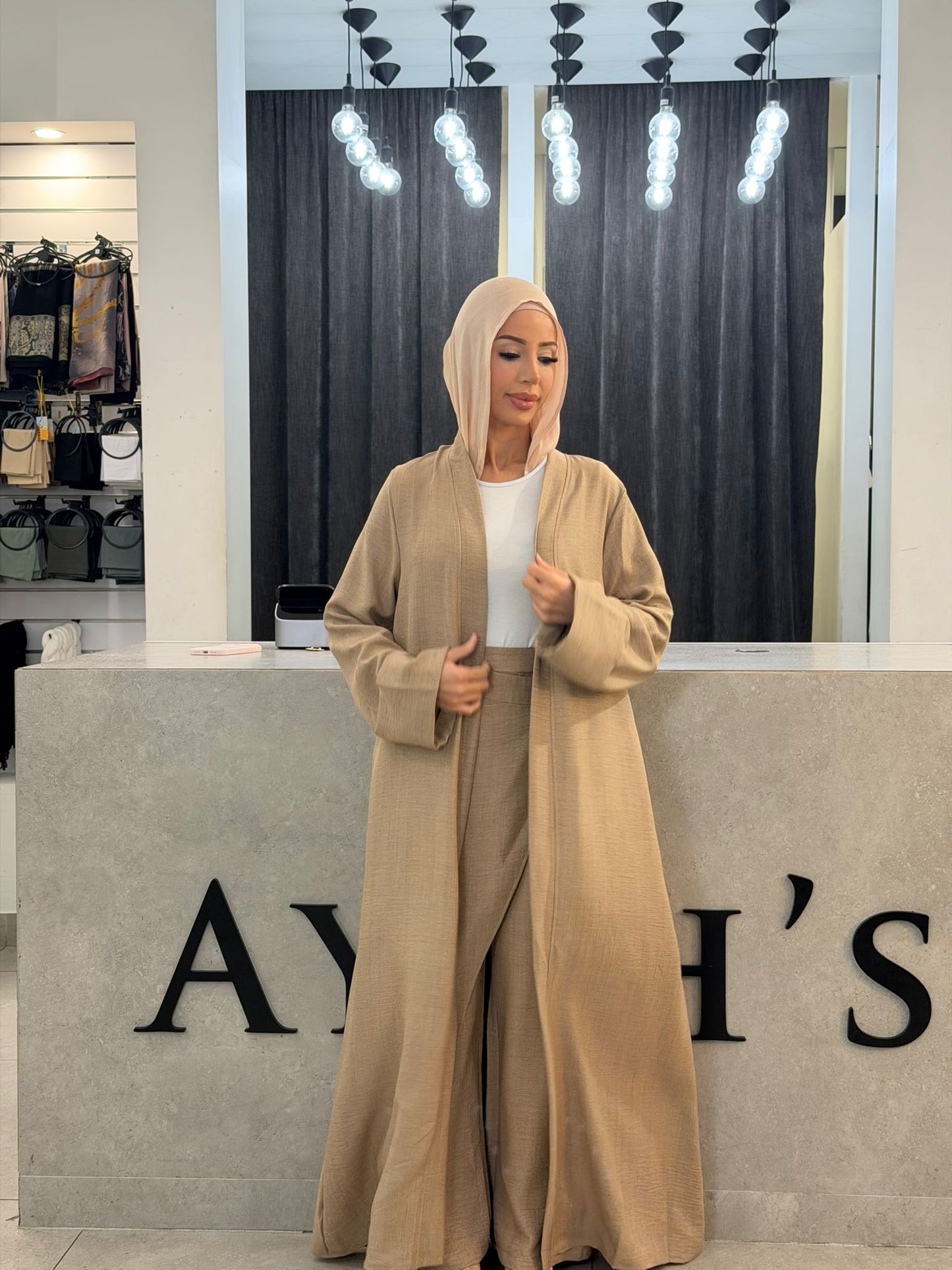 Faux linen blend set